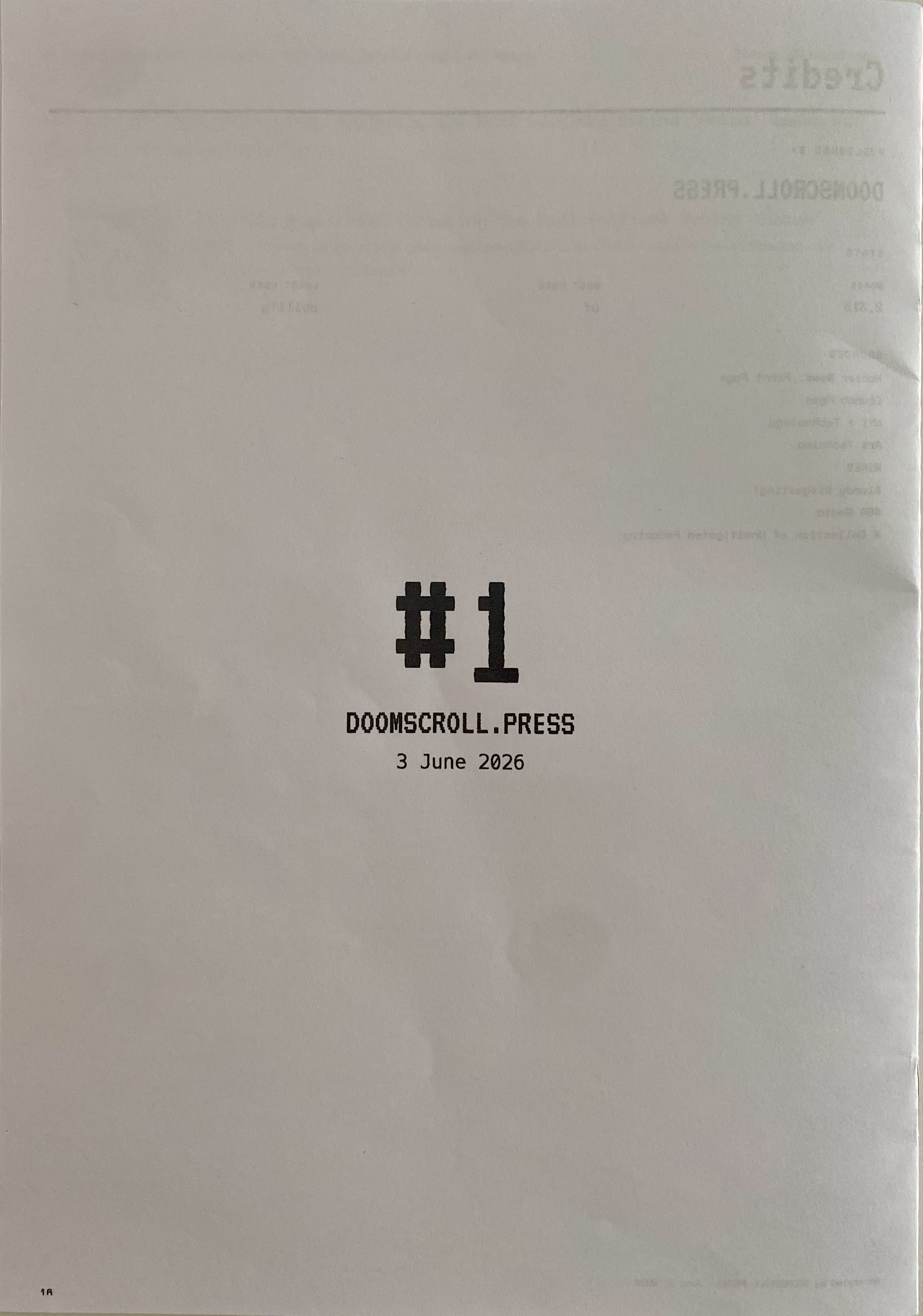 Doomscroll zine — back cover